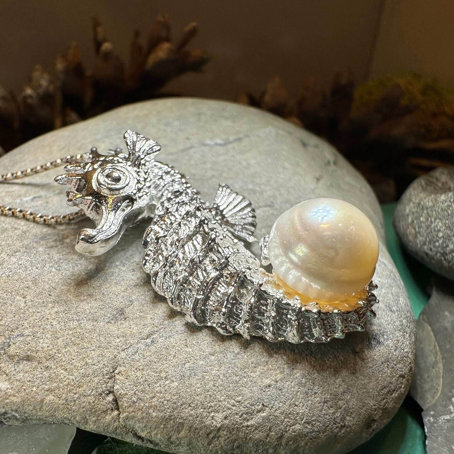 Pearl Seahorse Necklace - 18
