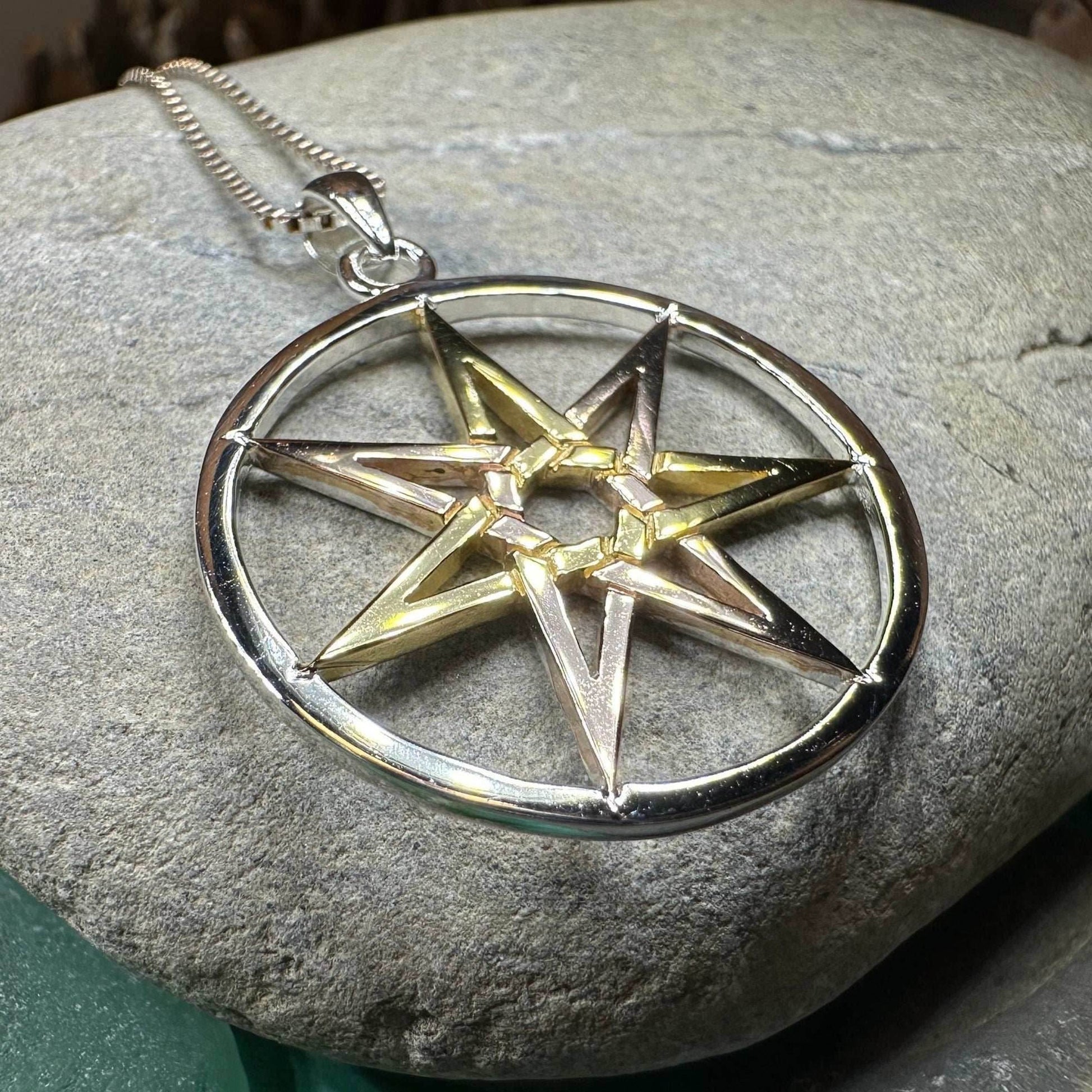 Three Tone Elven Star Necklace - 18