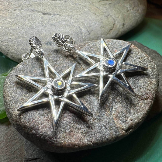 Elven Star Moonstone Earrings - 