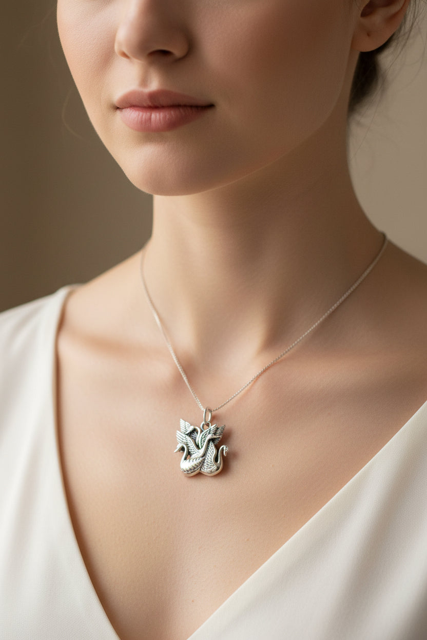 Irish Children of Lir Swan Necklace