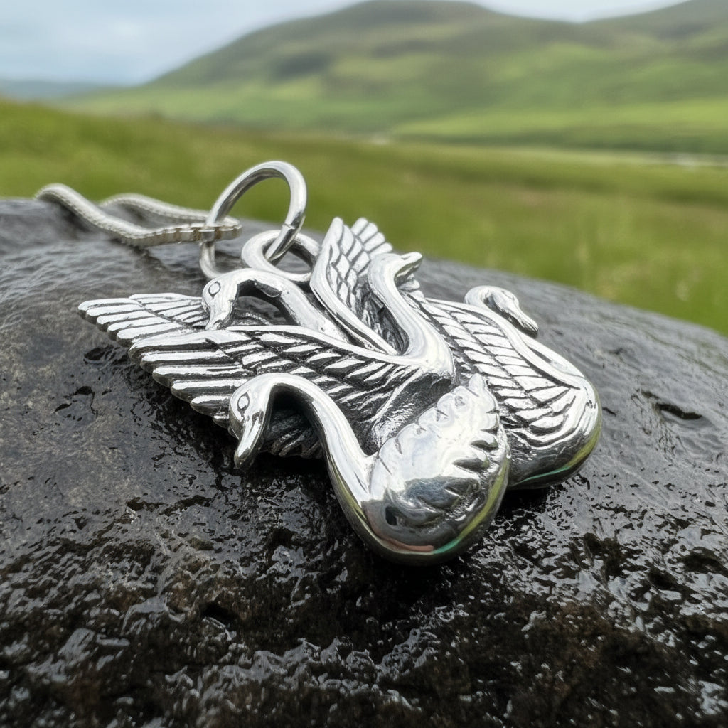 Irish Children of Lir Swan Necklace