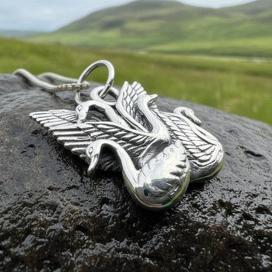 Irish Children of Lir Swan Necklace