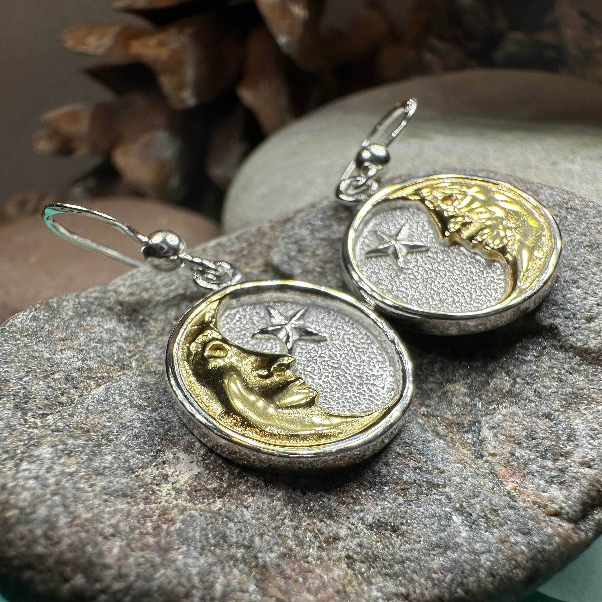 Golden Crescent Moon Earrings - 