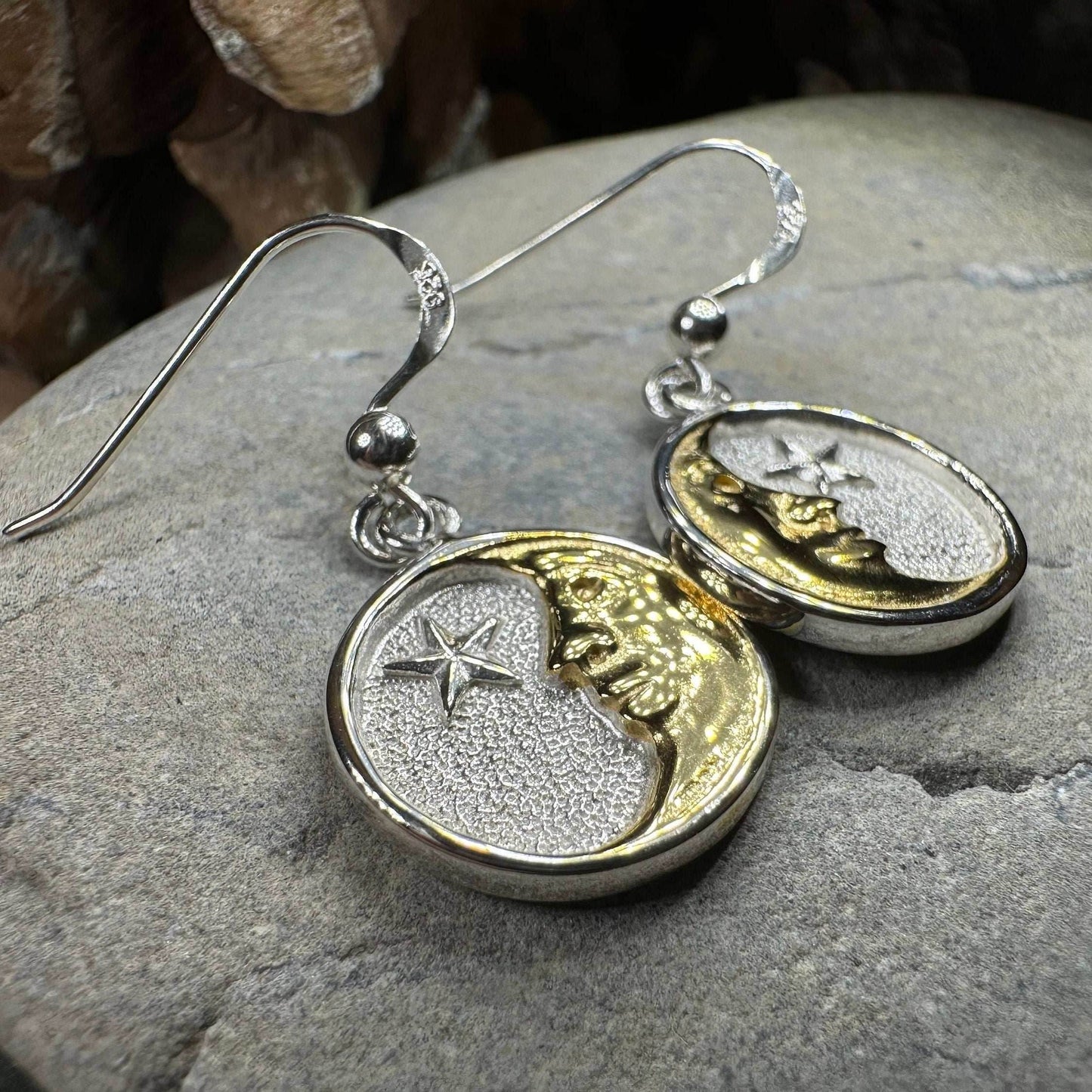 Golden Crescent Moon Earrings - 