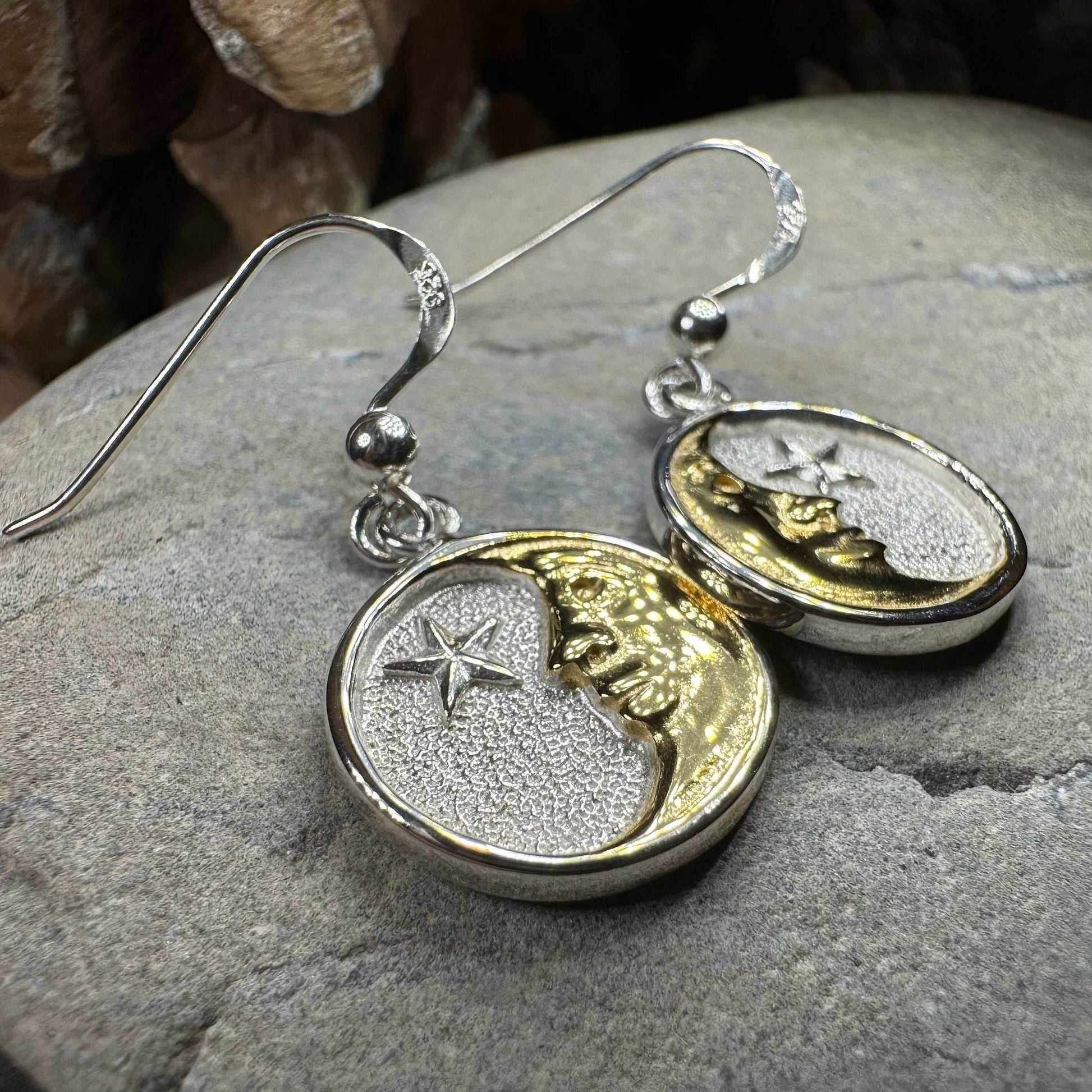 Golden Crescent Moon Earrings - 