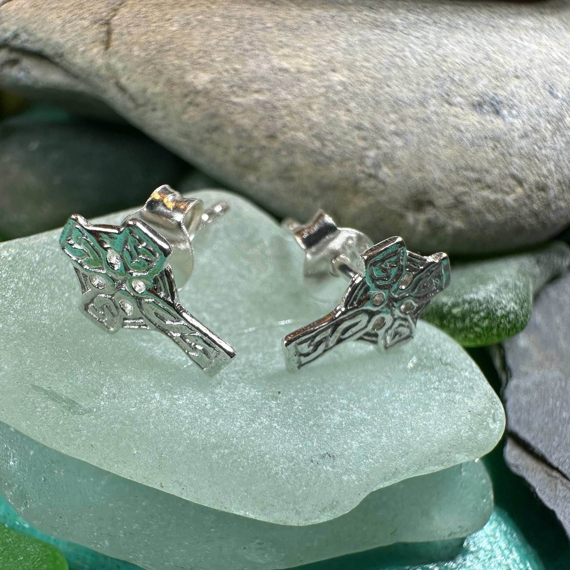 Celtic Cross Stud Earrings - 
