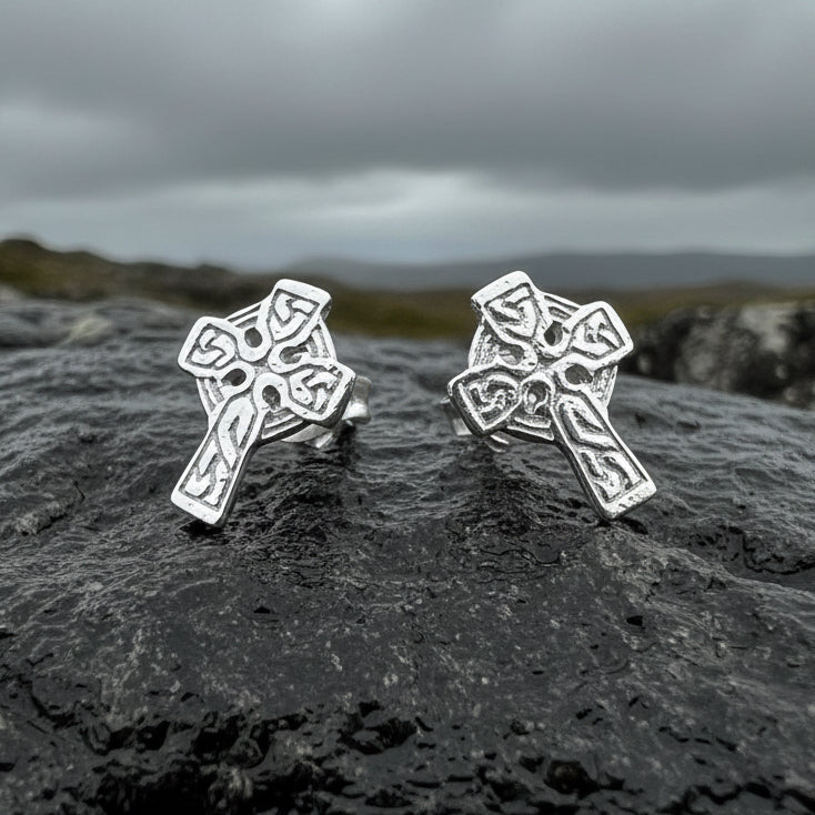 Celtic Cross Stud Earrings