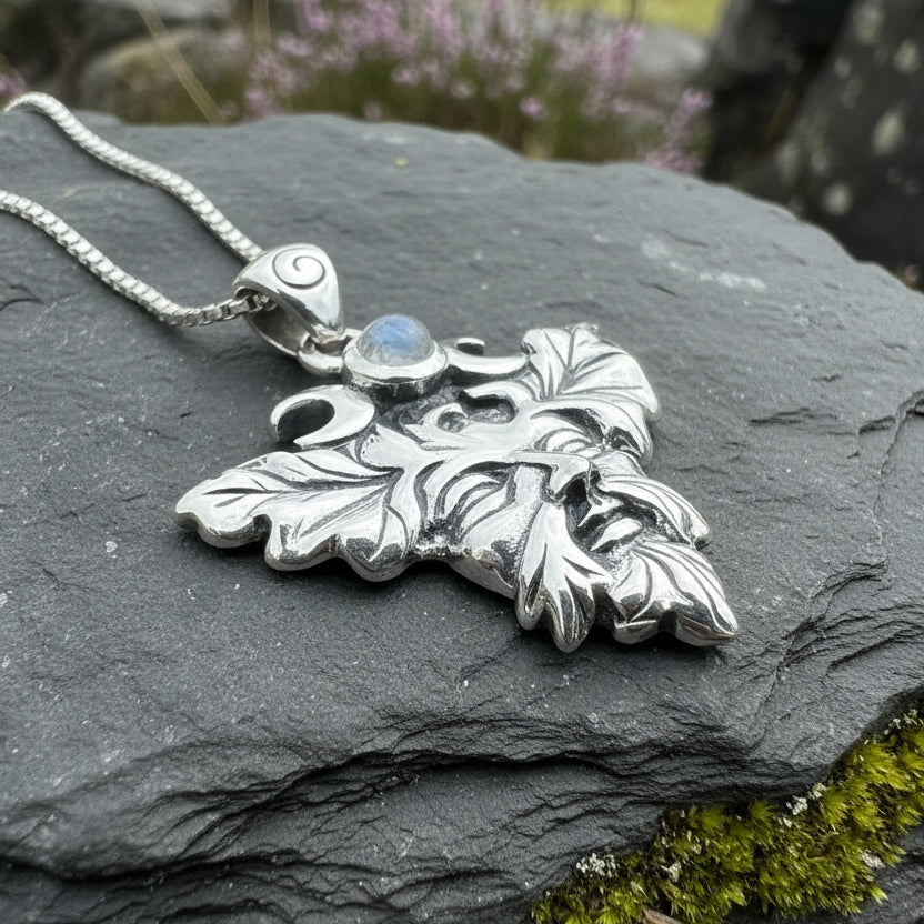 Huelgoat Green Man Moonstone Necklace