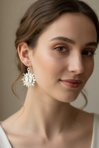 Celtic Skies Sun Moonstone Earrings