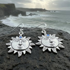 Celtic Skies Sun Moonstone Earrings