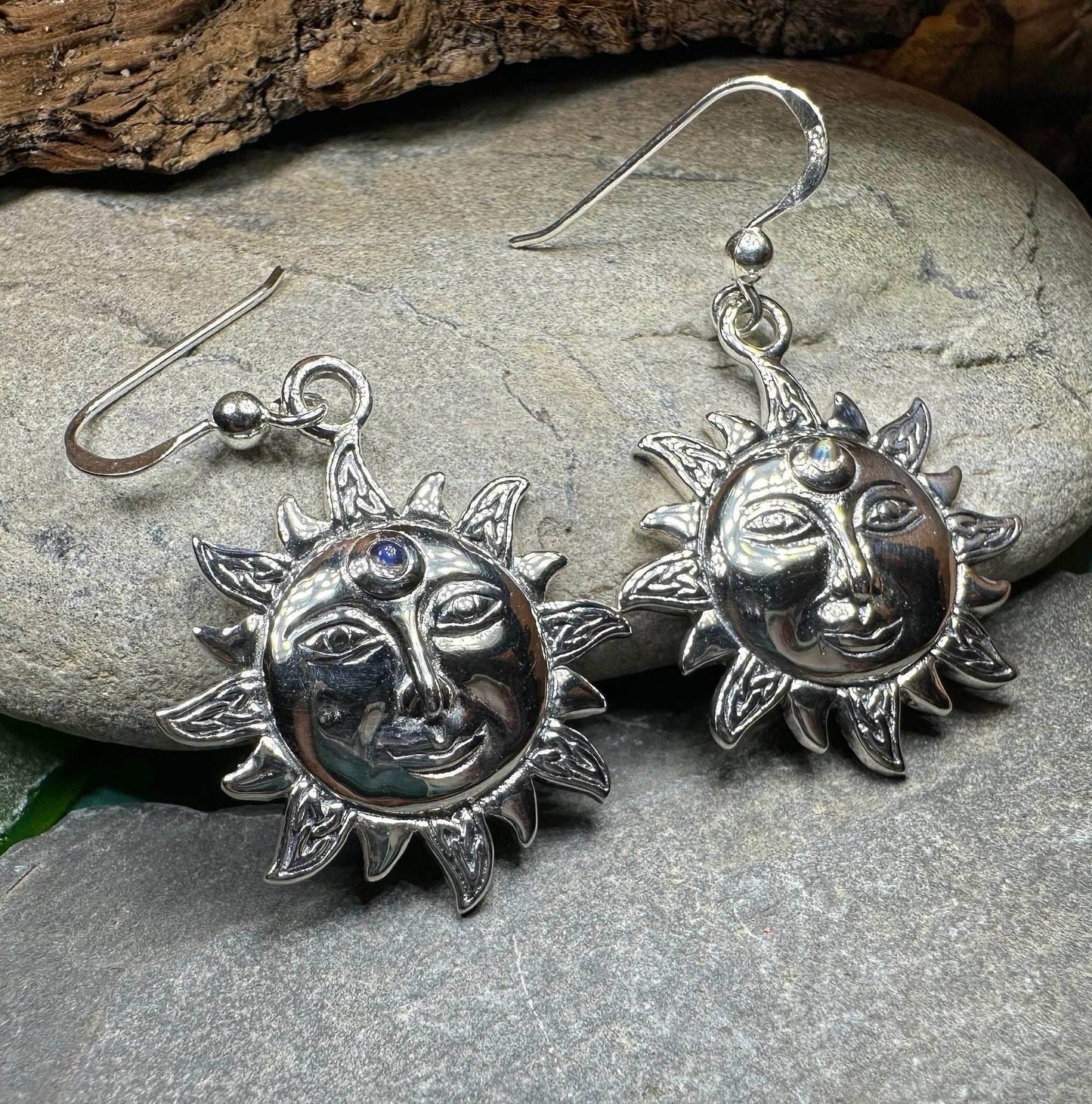 Celtic Skies Sun Moonstone Earrings - 
