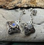 Celtic Protection Knot Earrings - Garnet