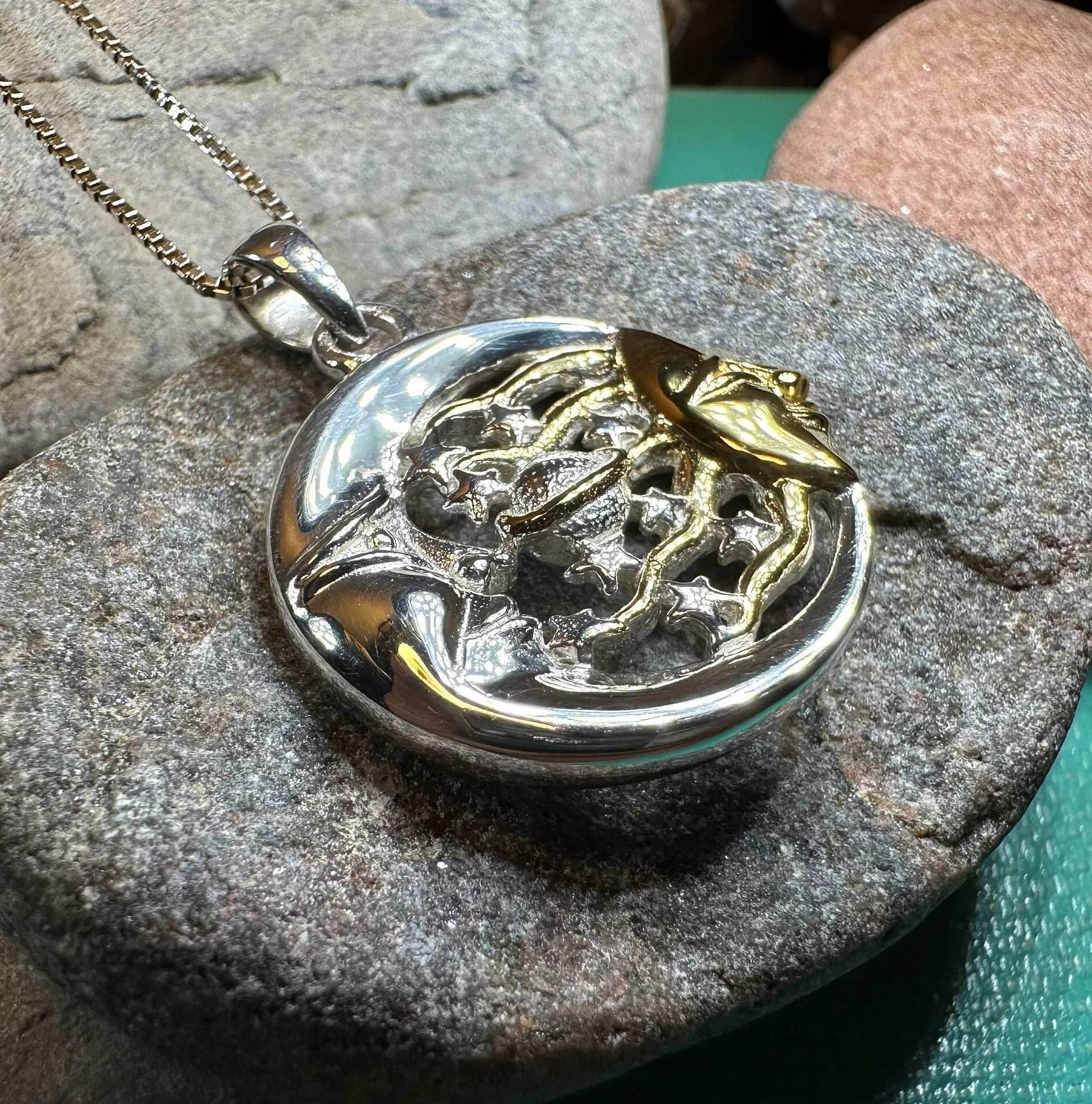 Golden Universe Sun & Moon Necklace - 18