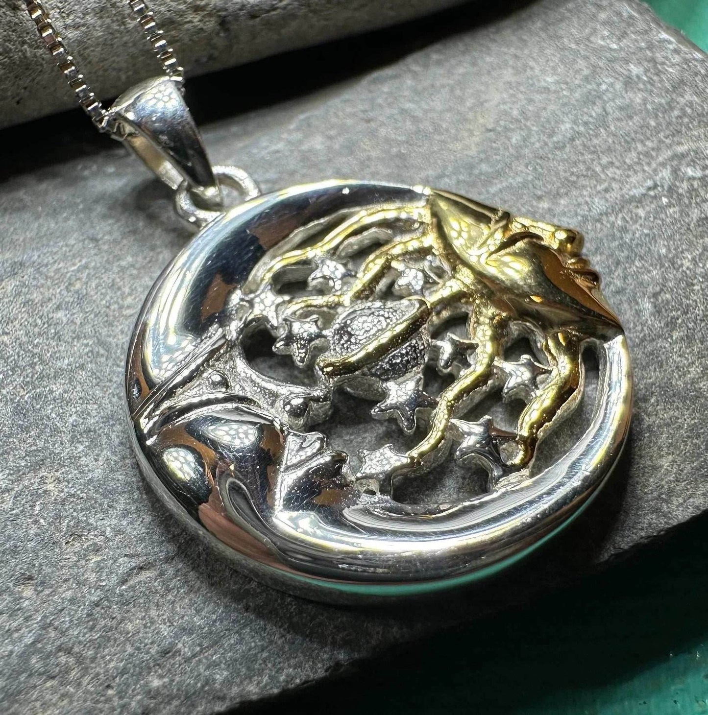 Golden Universe Sun & Moon Necklace - 18
