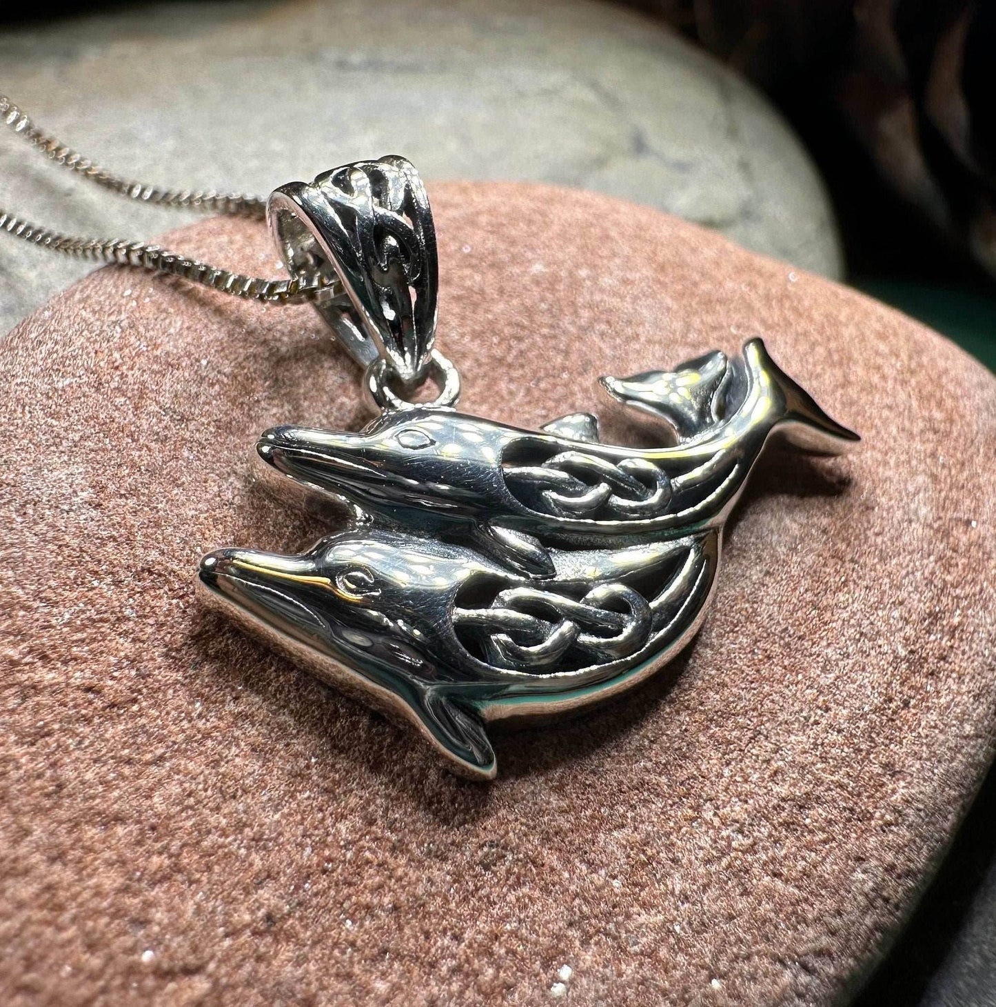 Always Together Celtic Dolphin Necklace - 18