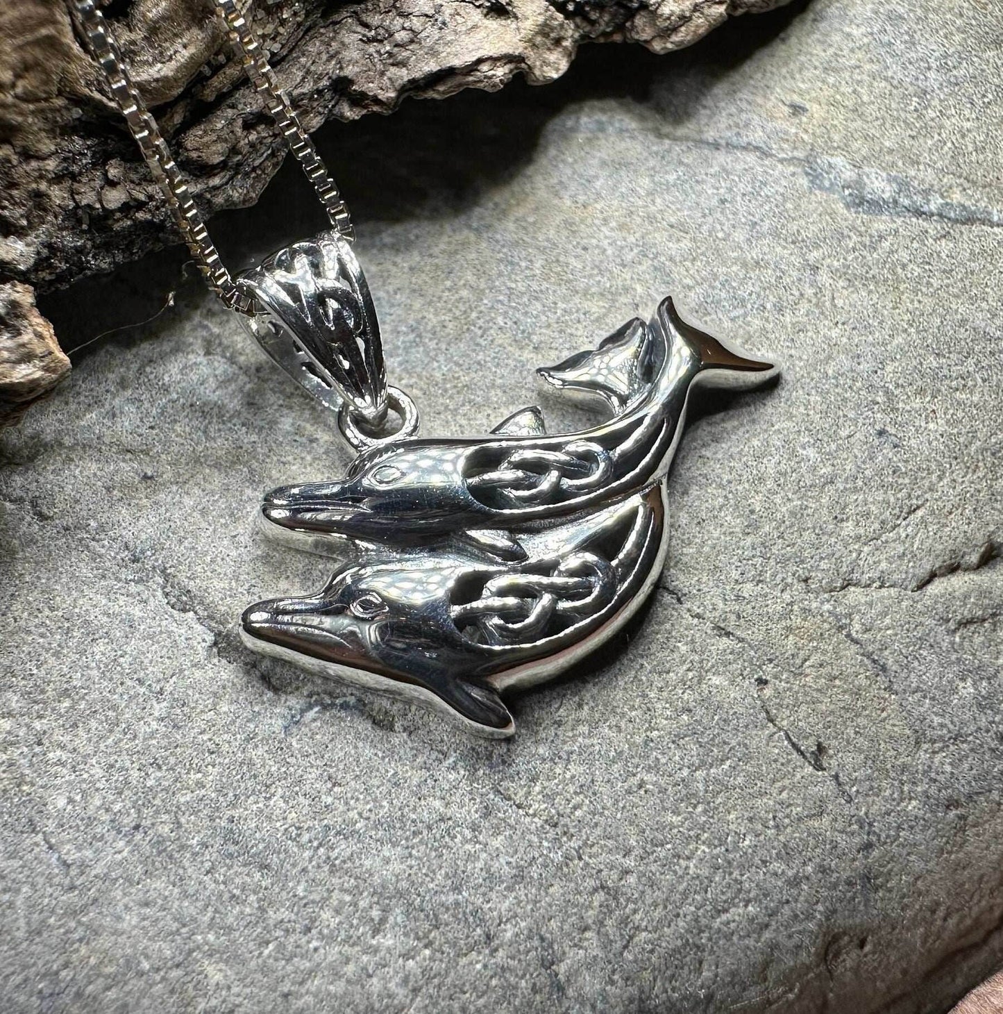 Always Together Celtic Dolphin Necklace - 18