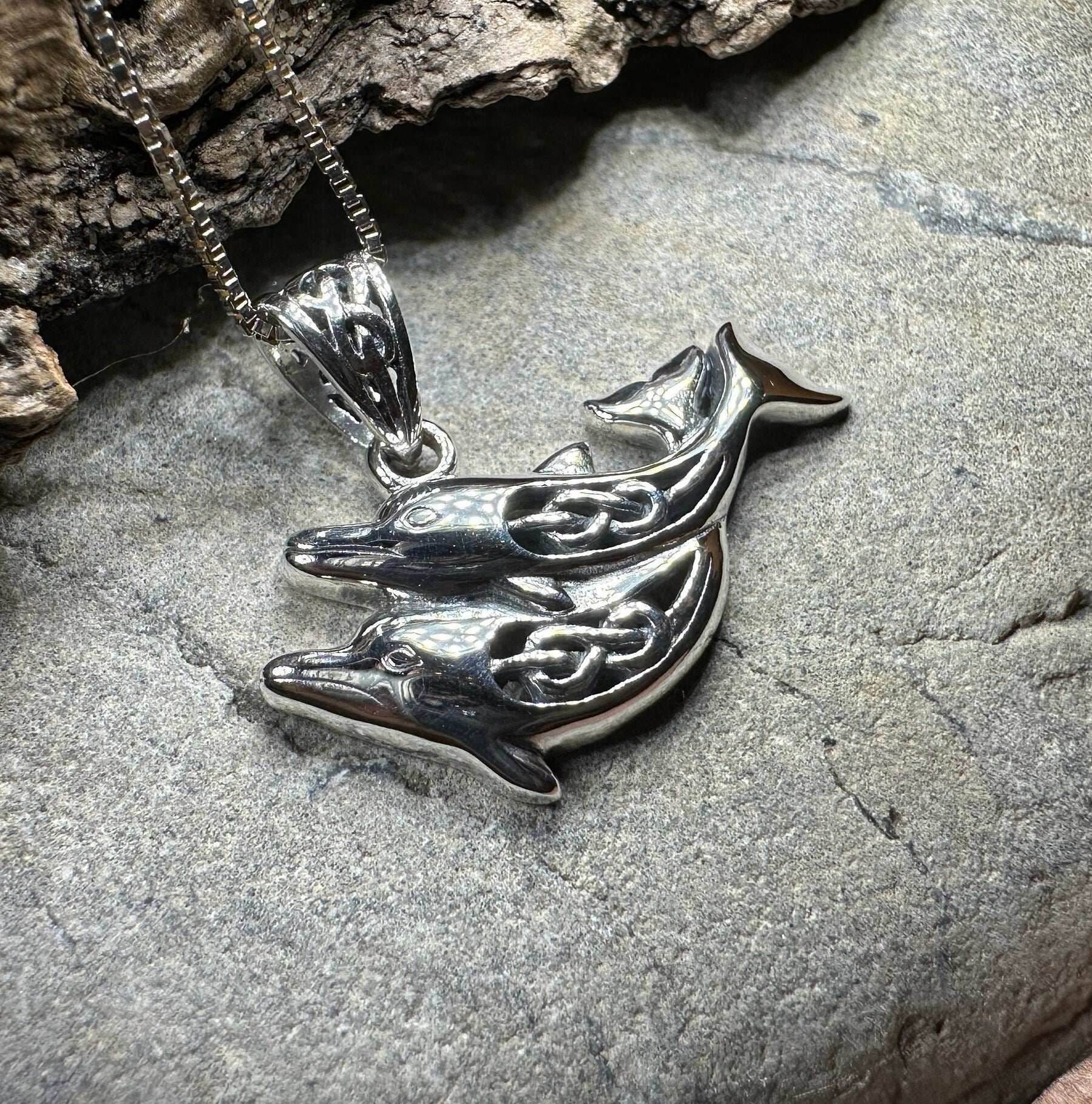 Always Together Celtic Dolphin Necklace - 18