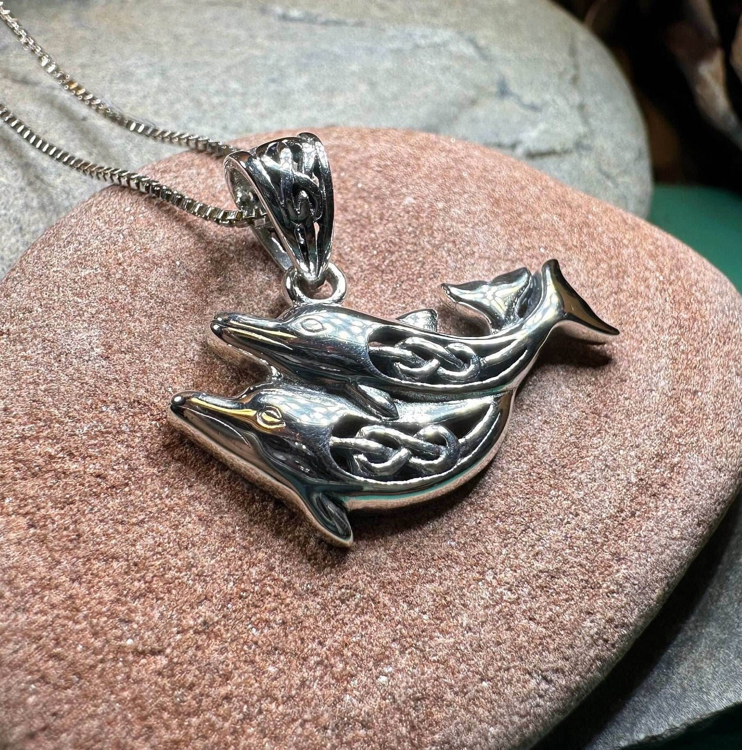 Always Together Celtic Dolphin Necklace - 18