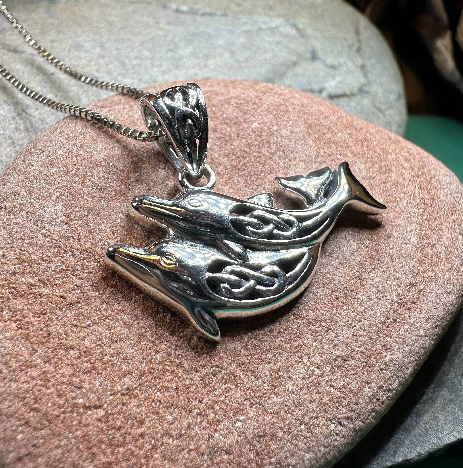 Always Together Celtic Dolphin Necklace - 18