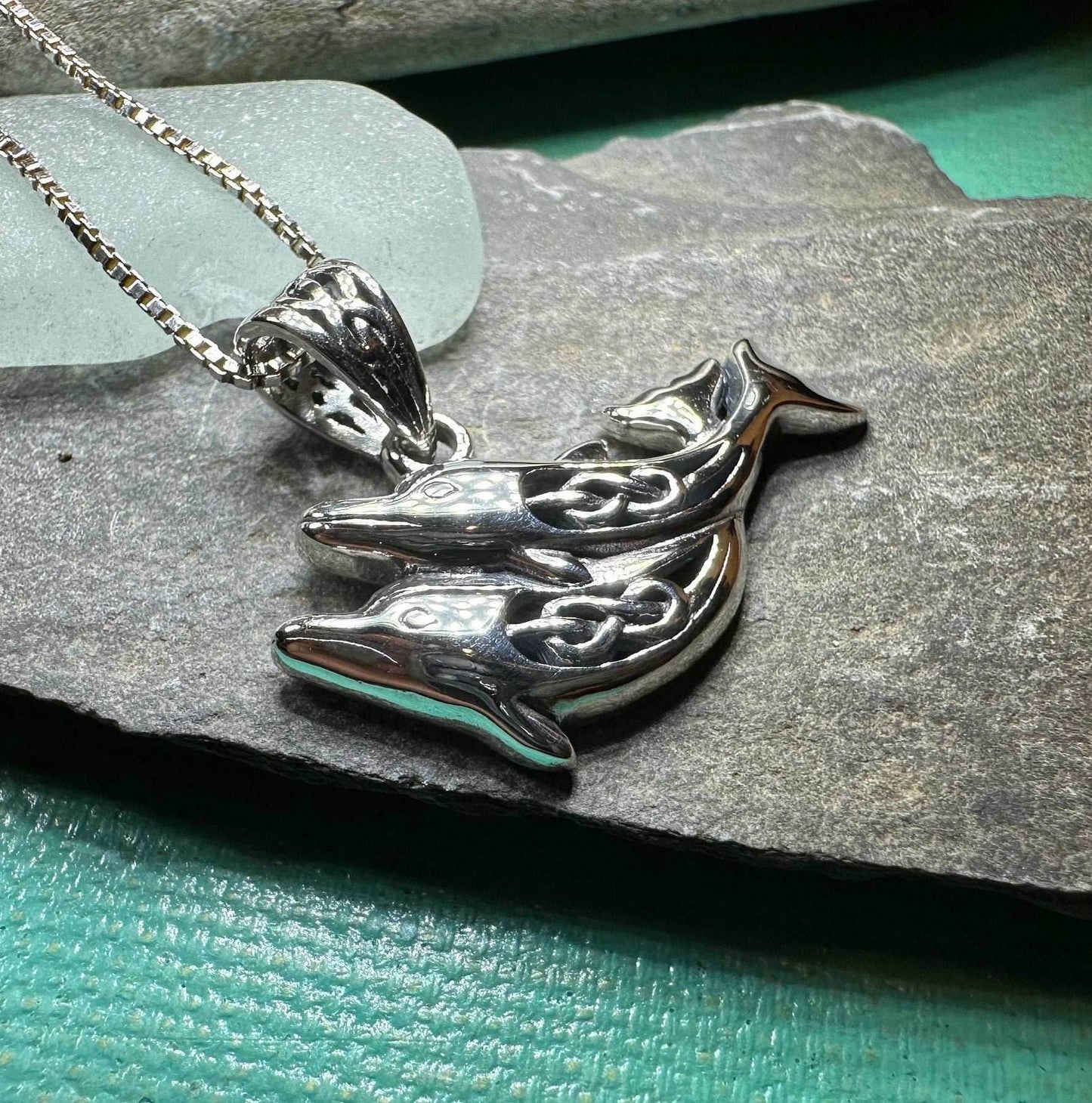 Always Together Celtic Dolphin Necklace - 18