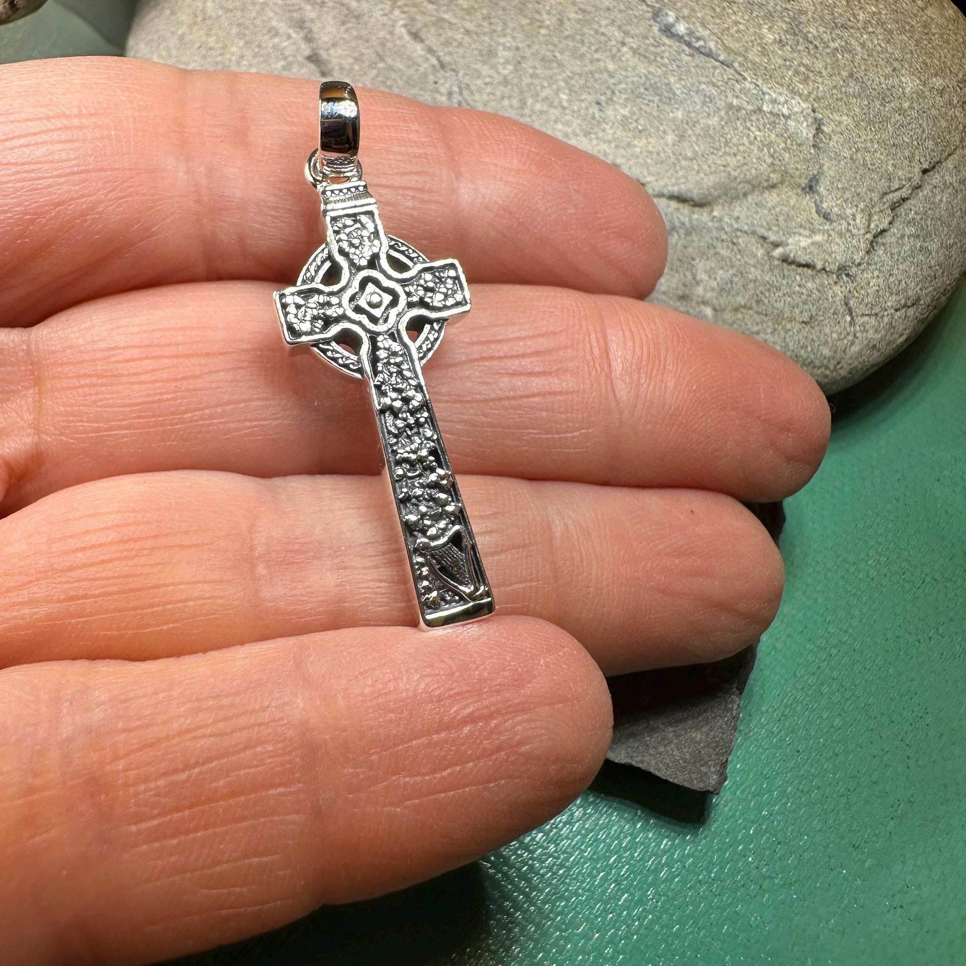 The Quinn Harp Celtic Cross Necklace - 18