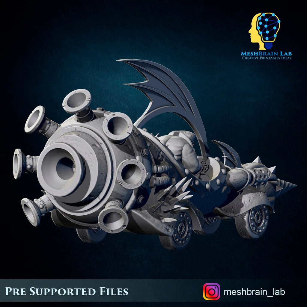 3d Printed Evil Machine Race Ork Car by Meshbrain Labs