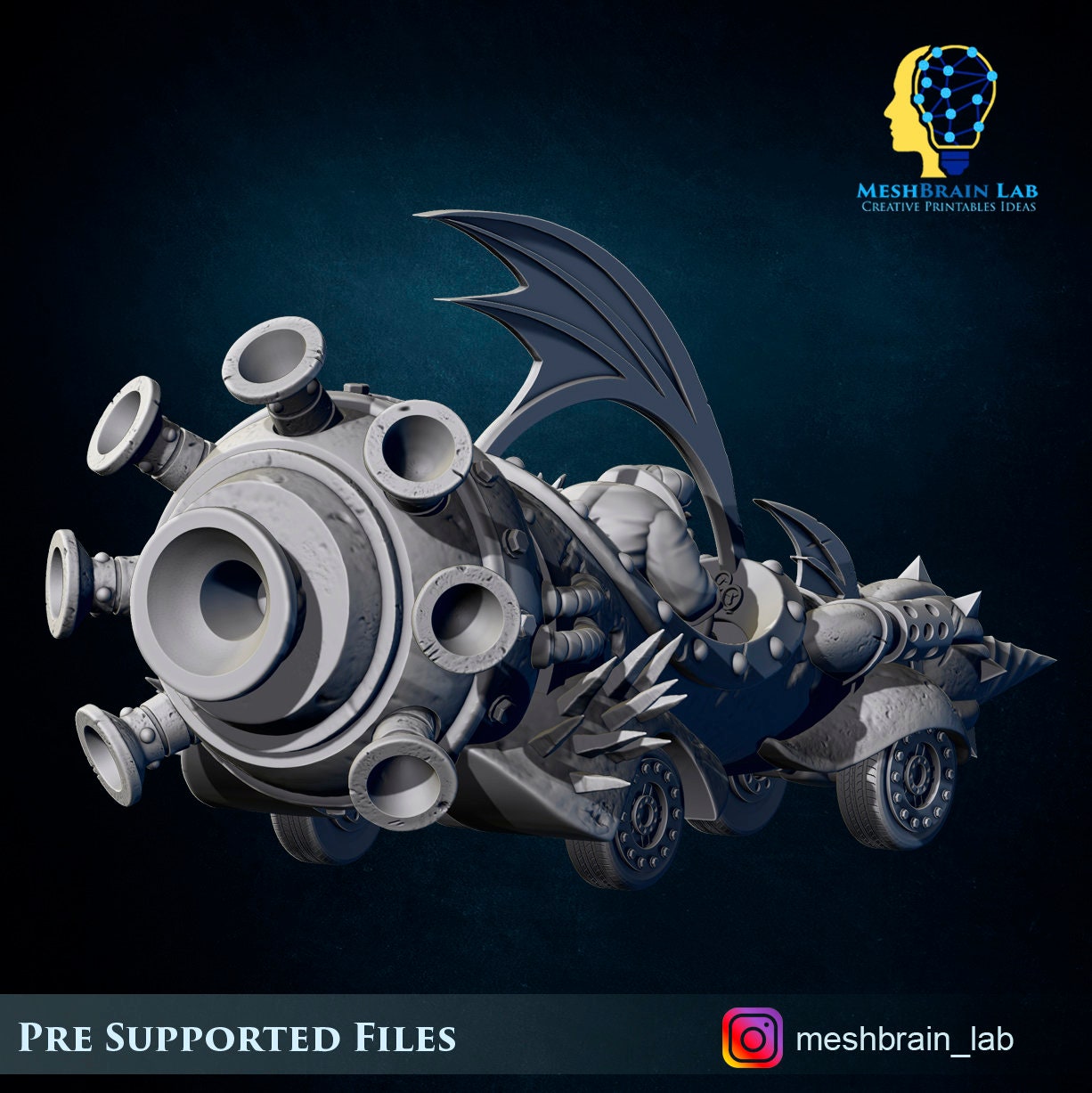 3d Printed Evil Machine Race Ork Car by Meshbrain Labs