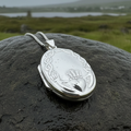 Oval Claddagh Locket Necklace