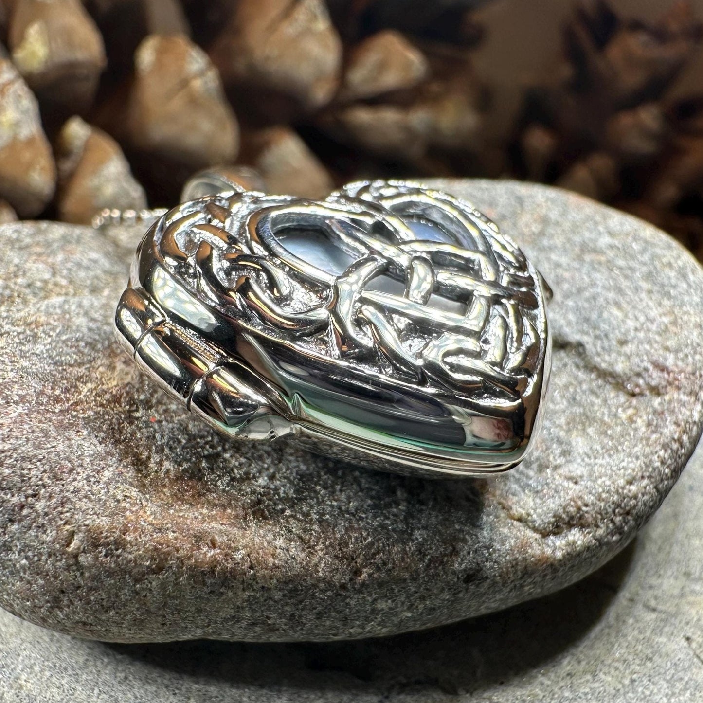 Adoration Trinity Knot Locket Necklace