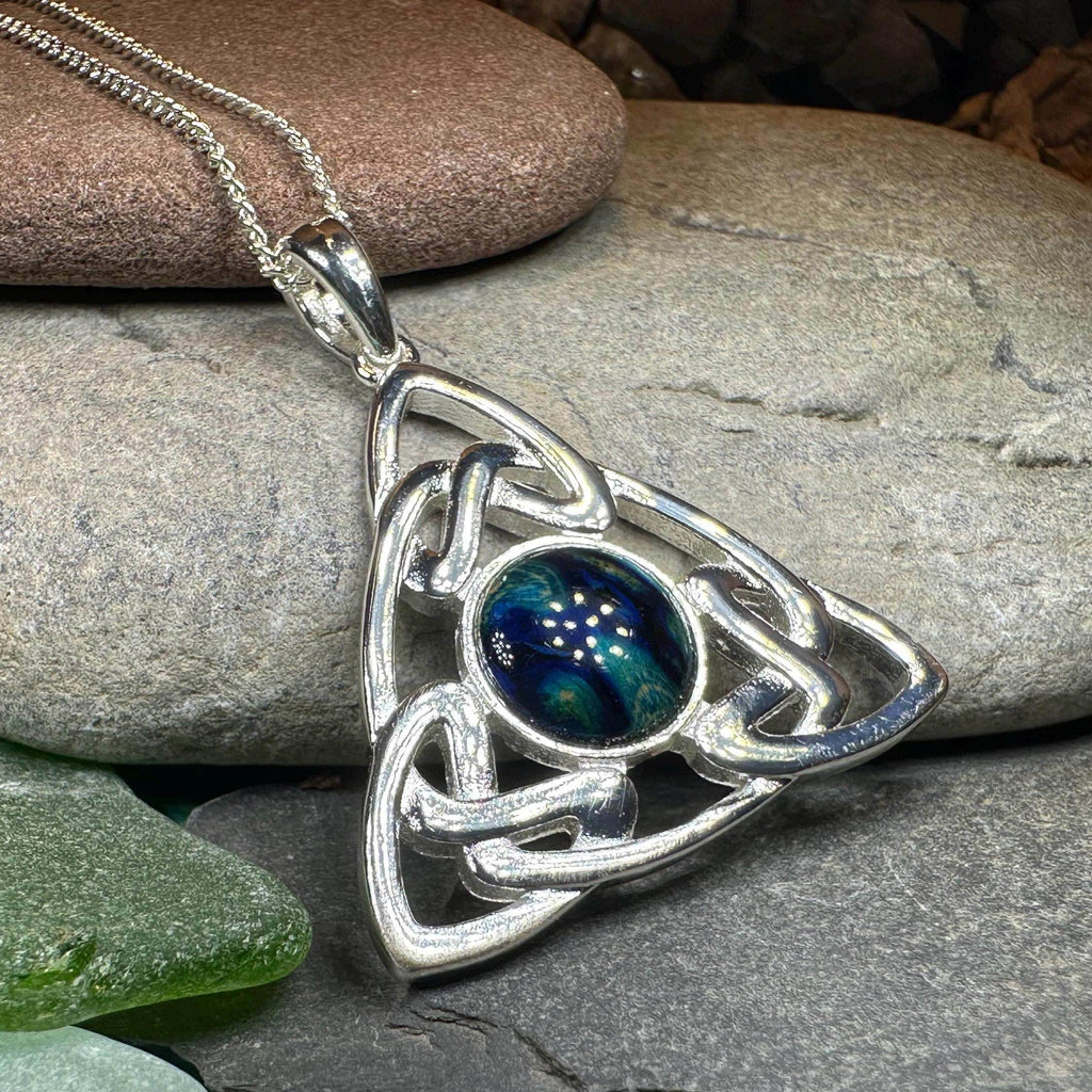 Heathergems Pictish Celtic Knot Necklace - Blue Green