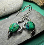 Heathergems Celtic Wiggle Earrings - Blue-Green