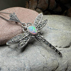 Opal Dragonfly Necklace - Blue Opal