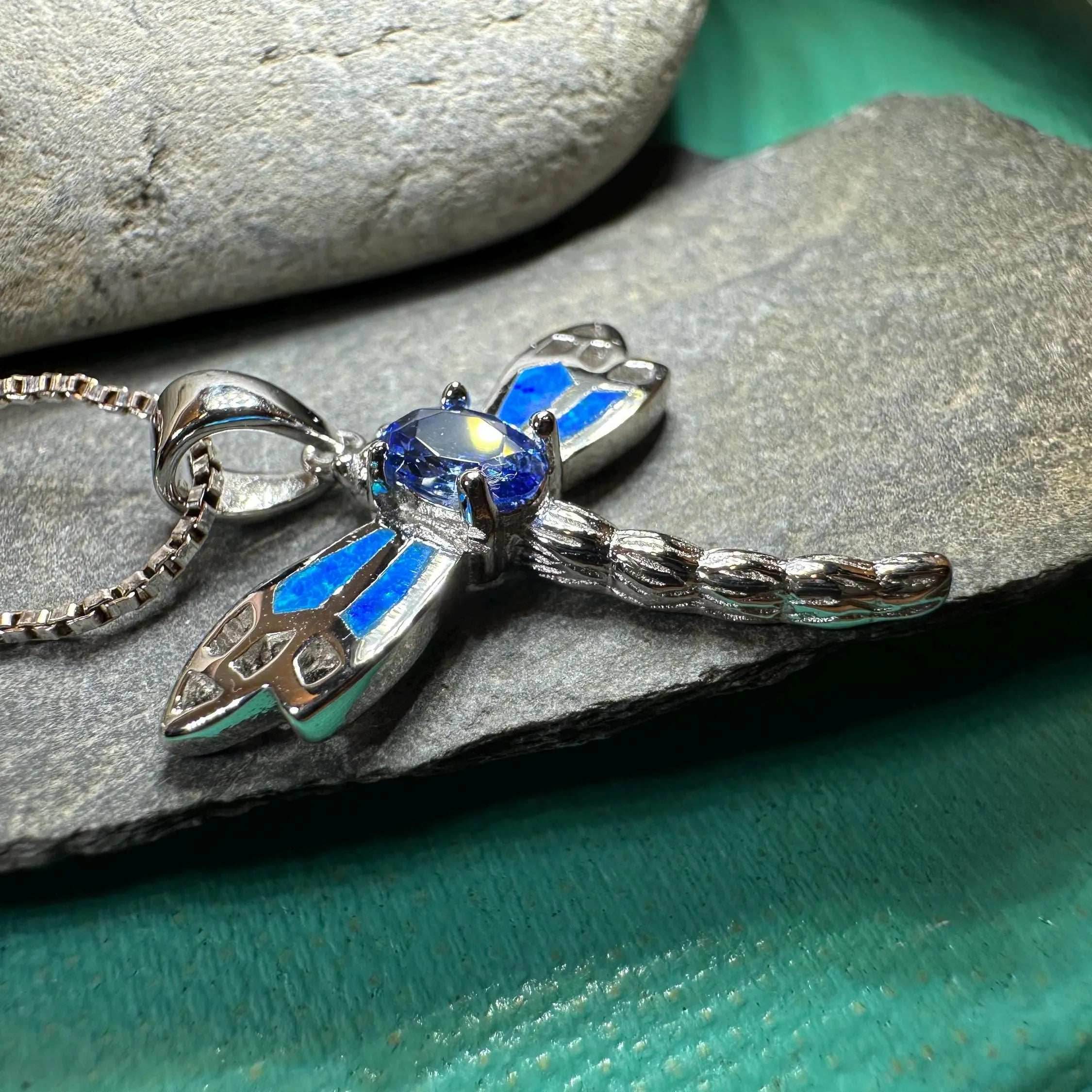 Blue Dream Dragonfly Necklace - 18