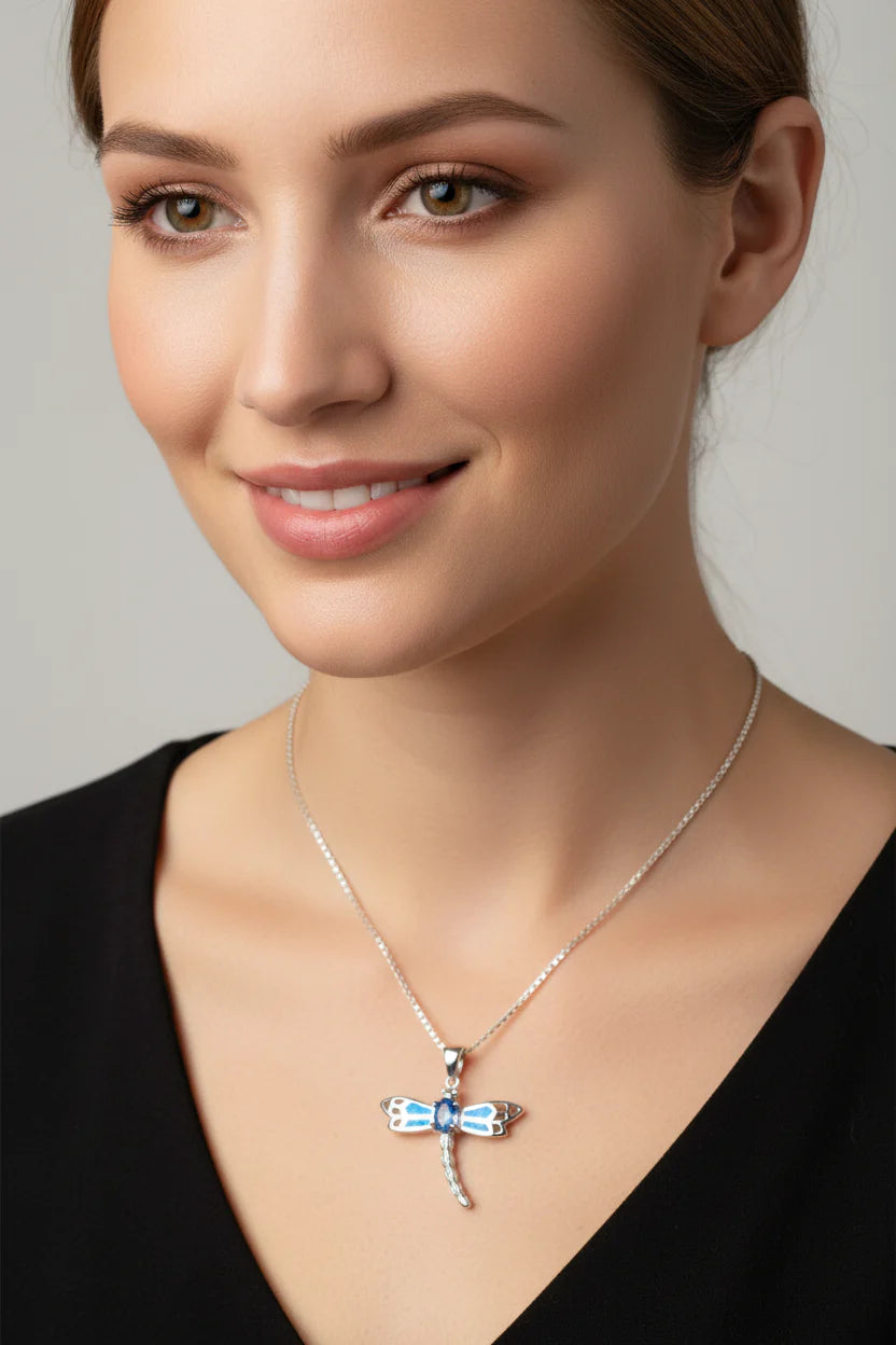 Blue Dream Dragonfly Necklace
