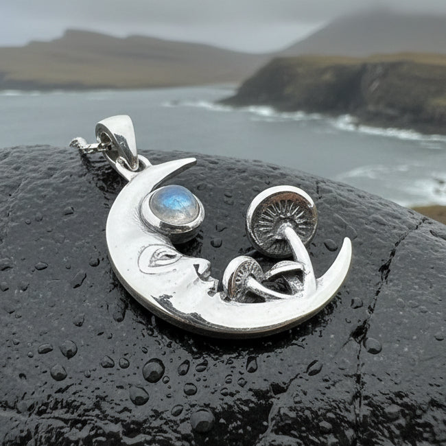 Magical Mushroom Moon Necklace