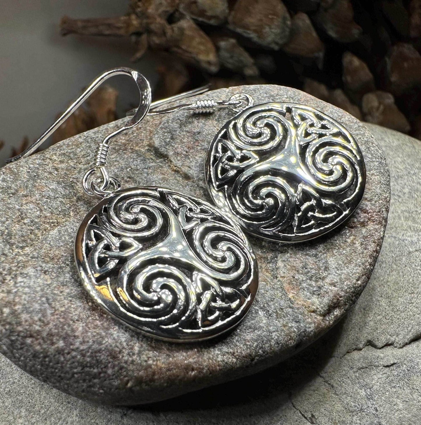Skara Brae Celtic Spiral Earrings - 