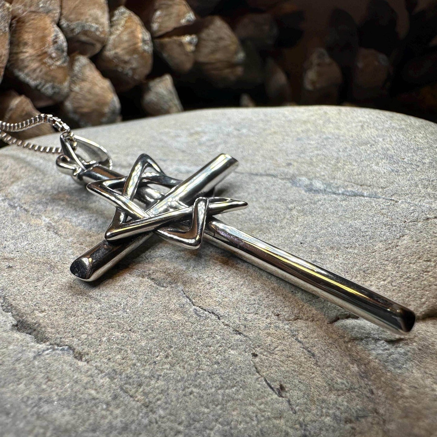 Large Star of David Cross Necklace - 18