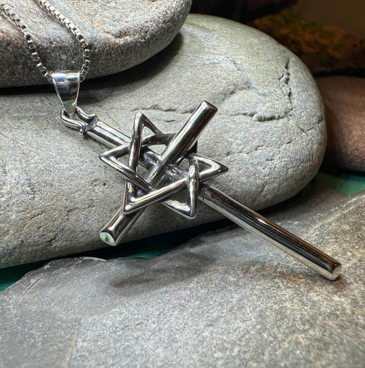 Large Star of David Cross Necklace - 18