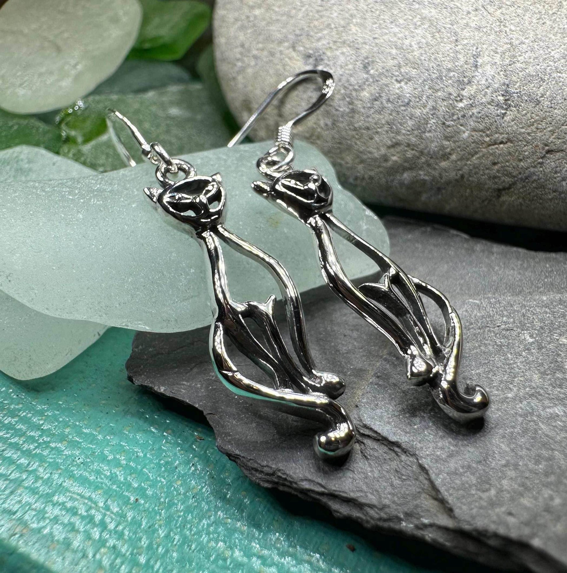 Roxie Celtic Cat Earrings - 
