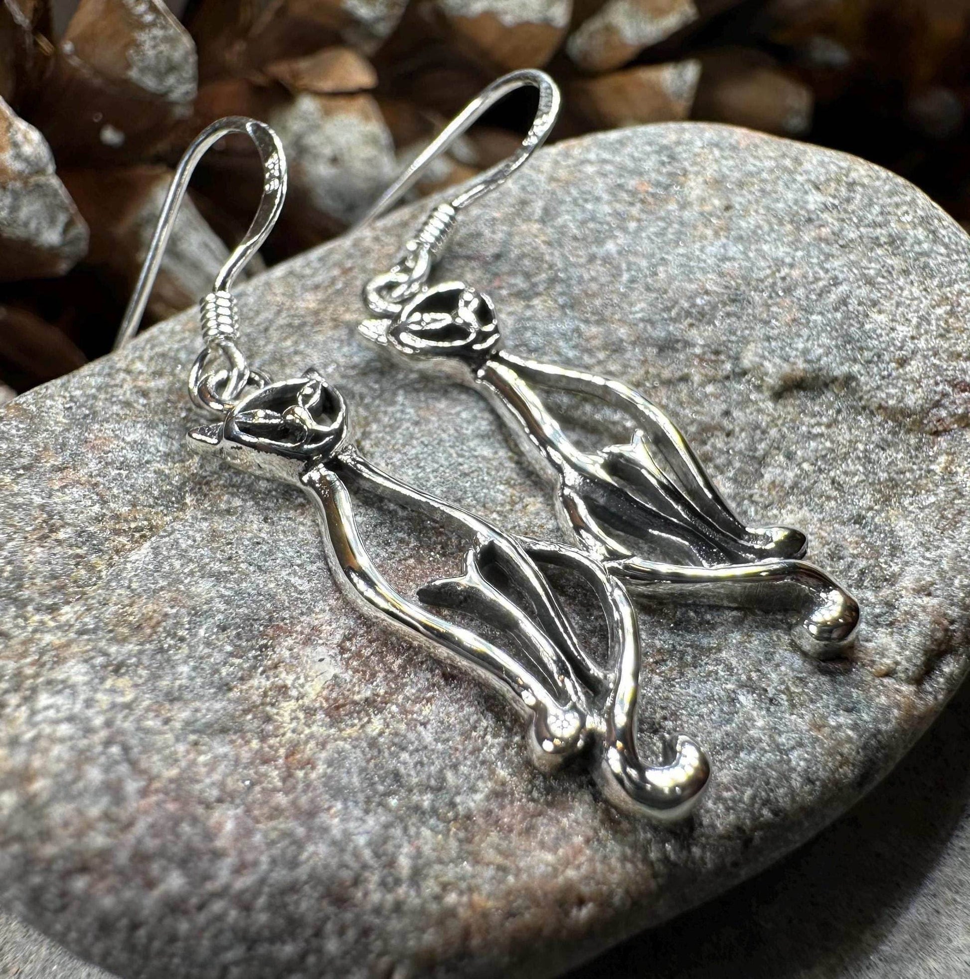 Roxie Celtic Cat Earrings - 