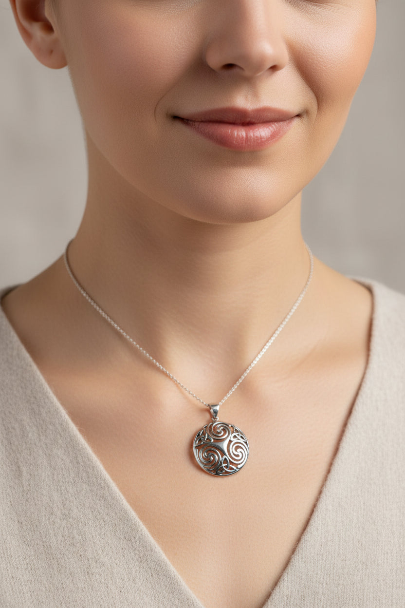 Loughcrew Celtic Spiral Necklace