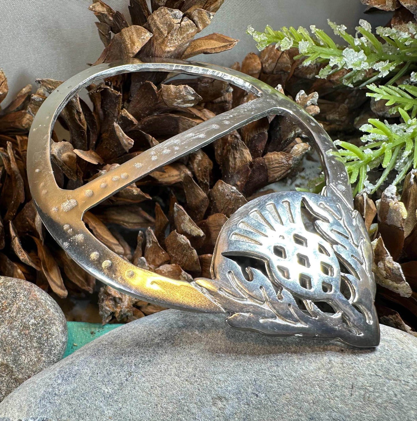 Celtic Thistle Scarf Ring - 