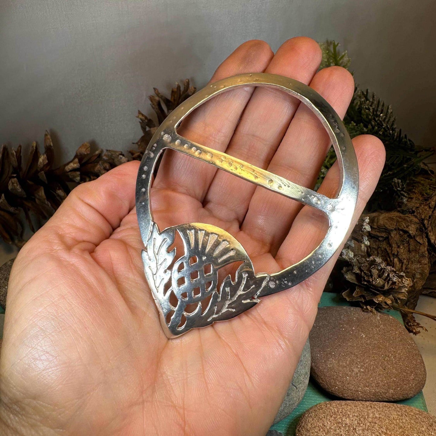 Celtic Thistle Scarf Ring - 