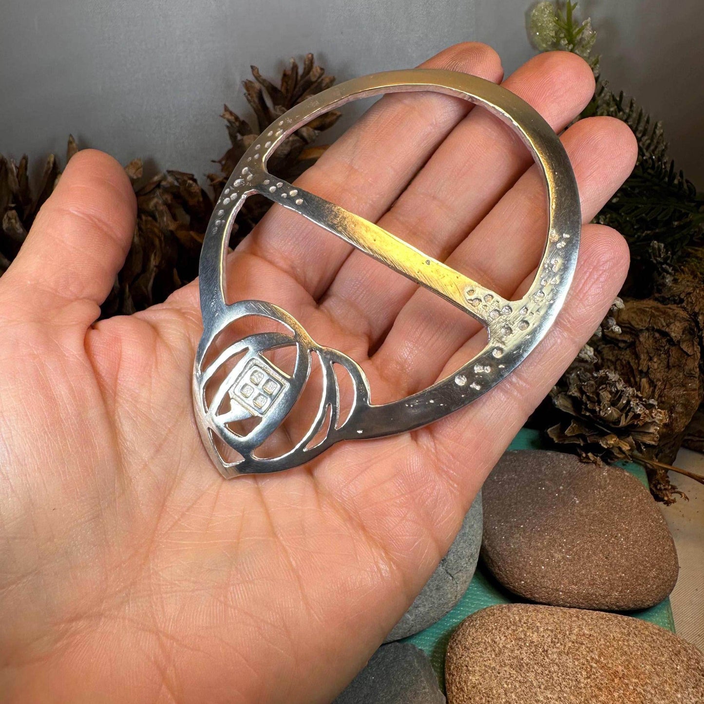 Celtic Mackintosh Heart Scarf Ring - 