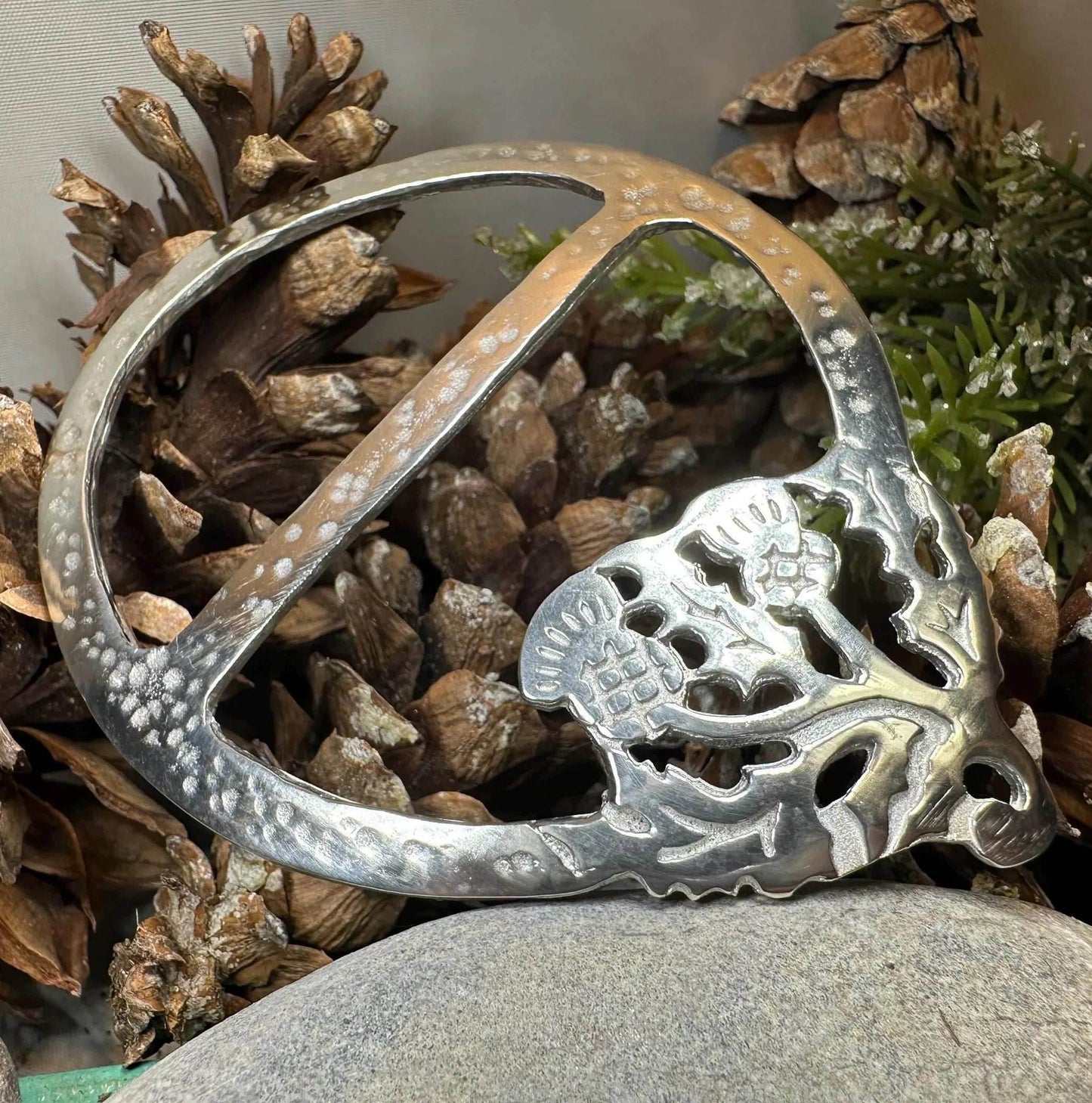 Double Thistle Scarf Ring - 