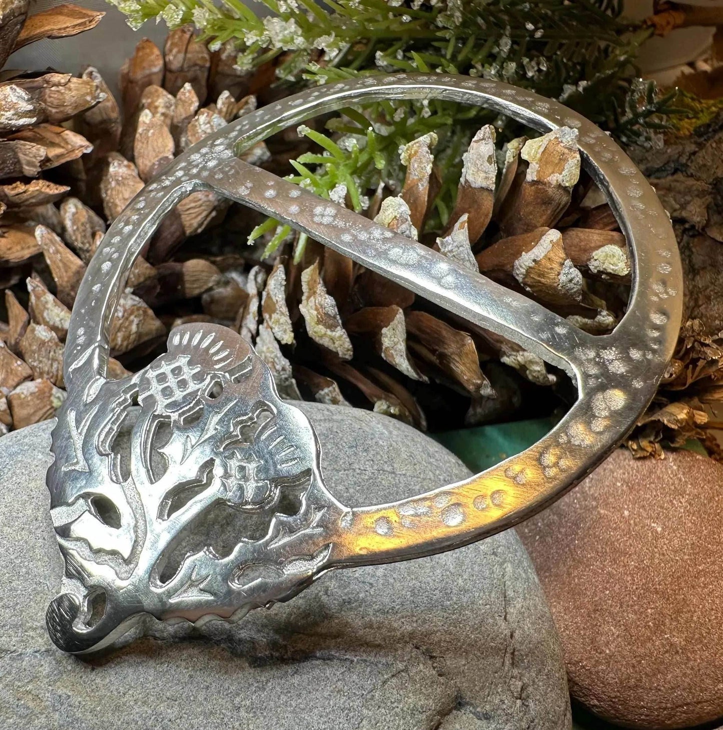 Double Thistle Scarf Ring - 