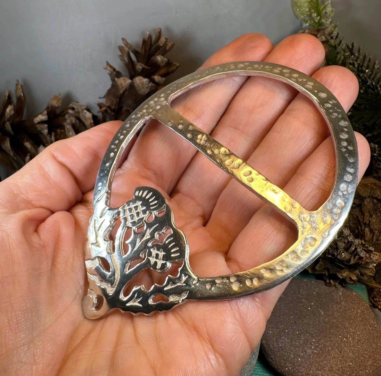 Double Thistle Scarf Ring - 