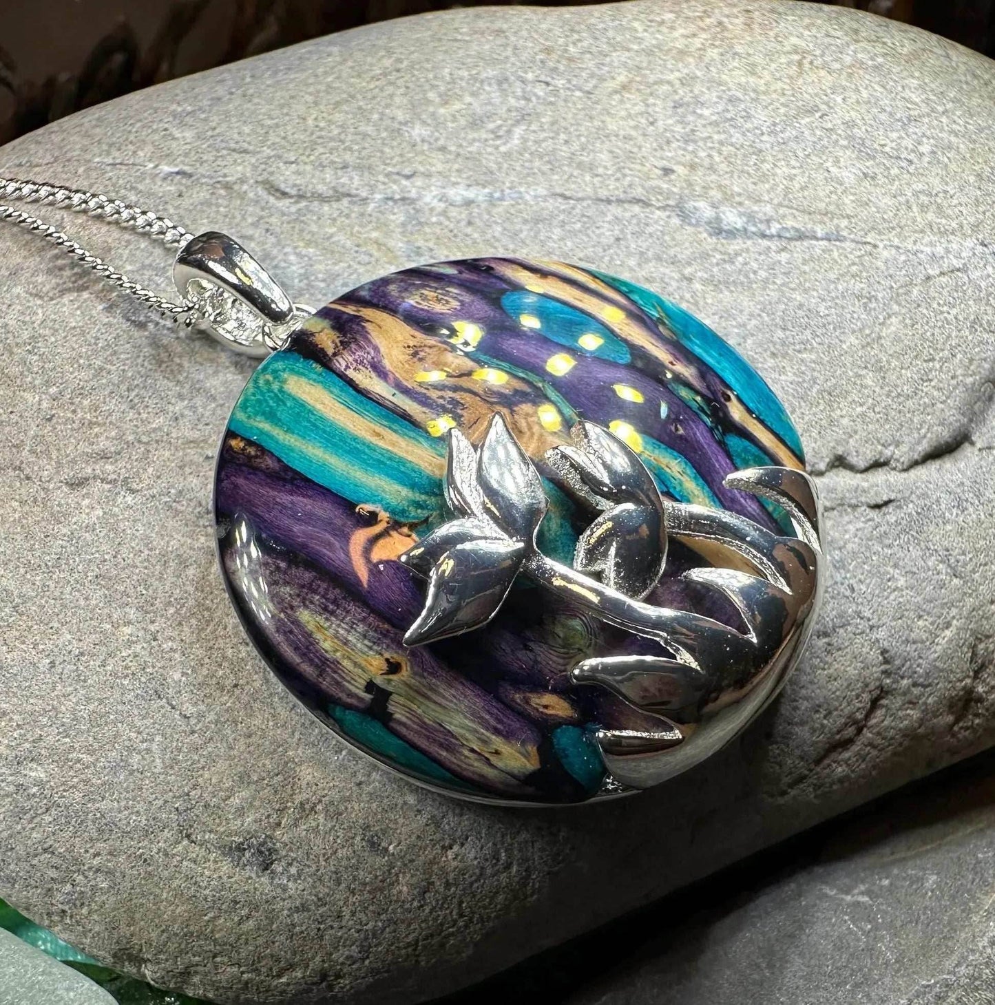 Heathergems Celtic Flower Necklace - Purple Multi