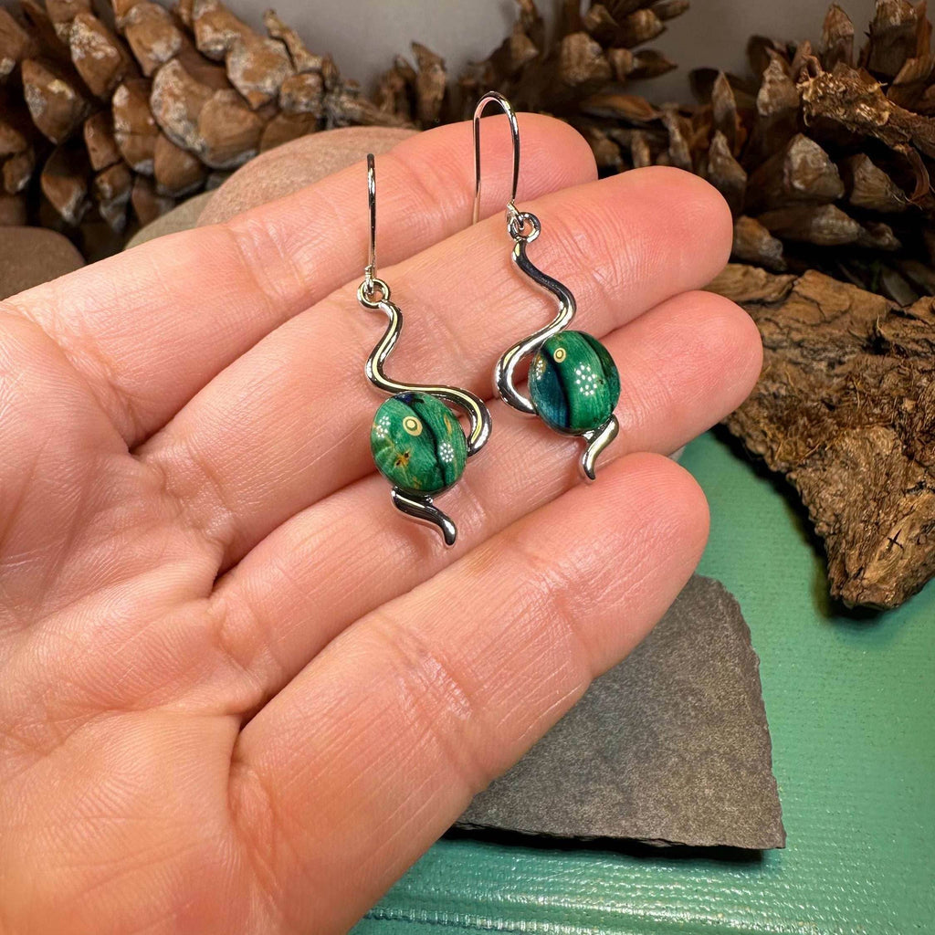 Heathergems Celtic Wiggle Earrings - Blue-Green