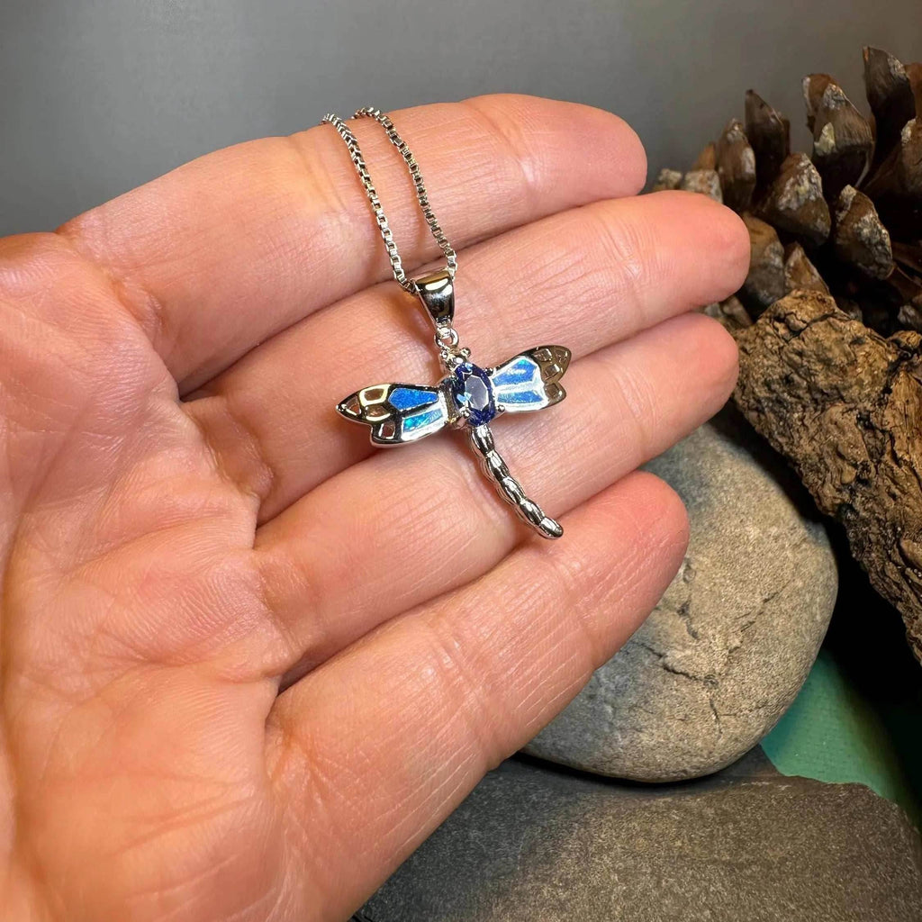 Blue Dream Dragonfly Necklace - 18